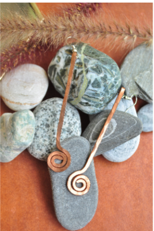 Spiral Drop Earrings (Copper)