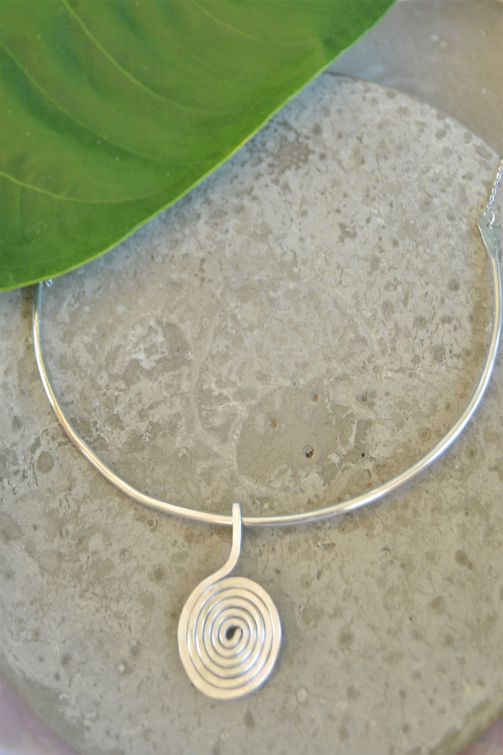 Spiral Statement Necklace (Aluminum)